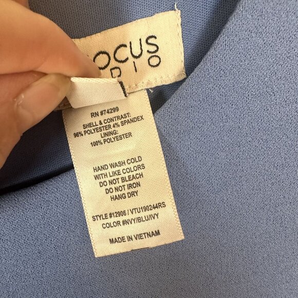 Enfocus Studio Colorblock Dress Sleeveless 12 Blue White Womens Career Sheath - Picture 3 of 8